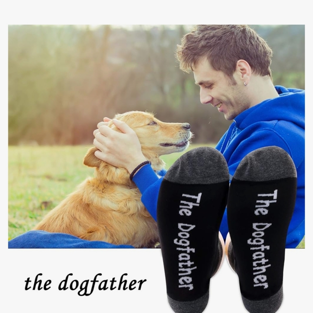 🆕️ "Dogfather" Socks - Black With Grey - Fits All!